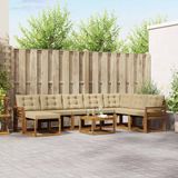 vidaXL - Acacia Hout Hoek Loungeset 8-Zitter Natuurlijk en Beige