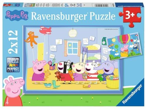 Ravensburger Kinderpuzzel 05574 - Peppa's adventure - 2x12 stukjes Peppa Pig puzzel voor kinderen vanaf 3 jaar
