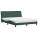 vidaXL Lit avec matelas, velours, vert foncé, 160x200 cm