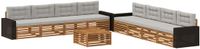 vidaXL - Bank loungeset - 8 zitplekken - Naturel en lichtgrijs - Polyester