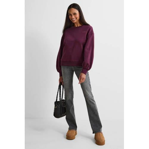 Anytime high waist flared jeans lichtgrijs