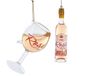Kurt S Adler Christmas Inspirations Rose Wine Bottle/Glass 10,2 - 11,4 cm ASS kerstbal kerst
