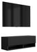3xE living meuble TV avec façade texturée, noir mat, 100 x 32 x 33 cm