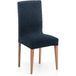 ECOMMERC3 2 x housses de chaise en tissu jacquard, bi-élastique, bleu, très élastique, respirant et réglable