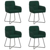 vidaXL - Eetstoelen - 4 stuks - Fluweel - Donkergroen - 59 x 56,5 x 86 cm