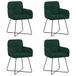 vidaXL - Eetstoelen - 4 stuks - Fluweel - Donkergroen - 59 x 56,5 x 86 cm