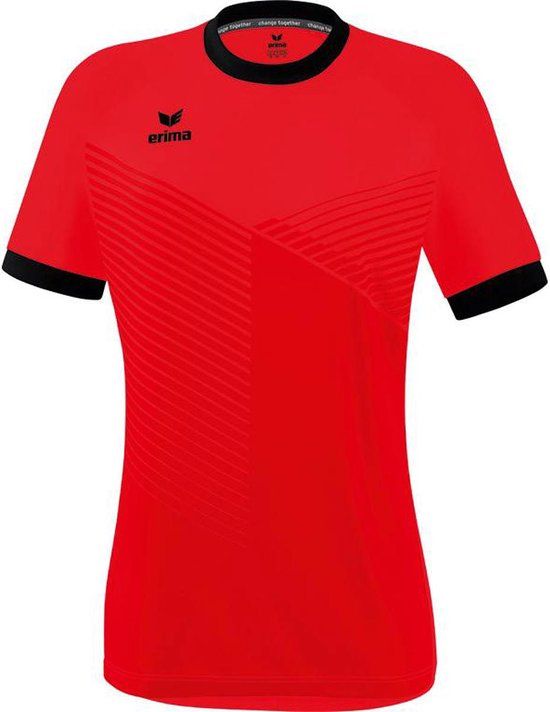 Erima Mantua Shirt Korte Mouw Dames - Rood / Zwart - Maat 38