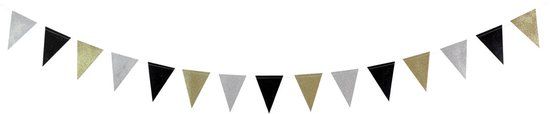 Folat - Mini Vlaggenlijn Glitter Electrum - 2 meter - Goud - Kerst