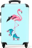 NoBoringSuitcases.com Kinderkoffer meisje flamingo