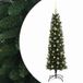 vidaXL Smalle kunstkerstboom met kerstballen 150 cm 150 LED's Warmwit