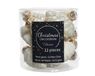Decoris 12 Glazen dennenappels 40 mm wol wit