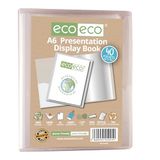 eco-eco A6 formaat 50 procent gerecycled 40 Pocket Clear Presentatie Display Boek, Opbergkoffer Portfolio Art Folder met Plastic Mouwen, eco201