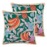 Furn. Cypressa Bloemen Mozaïek Polyester Gevuld Kussen - Twin Pack