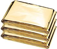 Comfort Aid Nooddeken/reddingsdeken/isolatiedeken - 3x - 160 x 210 cm - goud - warmtedeken