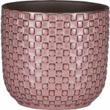 Mica Decorations Plantenpot - keramiek - roze - D12/H11 cm