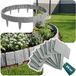 Vounot® Bordure de jardin imitation pierre 5m gris clair - hauteur 23cm - clôture gazon décorative en PP 20 pièces
