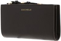 COCCINELLE Leren portemonnee Pansy Wallet Grained Leather Fango donkergroen