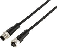 Tru Components TC-12833104 Sensor/actuator verlengkabel M12 3-polig (recht) op koppeling (recht) 2 m Zwart