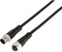 Tru Components TC-12833104 Sensor/actuator verlengkabel M12 3-polig (recht) op koppeling (recht) 2 m Zwart
