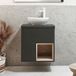 Hudson Reed Hoxton Meuble de lavabo suspendu 60cm avec étagère ouverte Noir Gris Incl. Lavabo à poser ovale Blanc