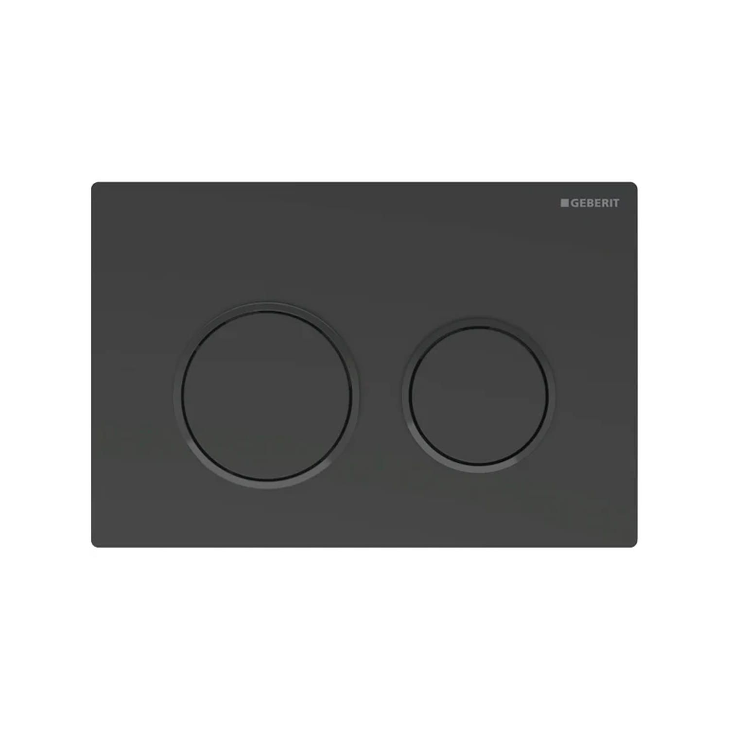 Geberit Omega 20 - Drukplaat - 2-toets - Zwarte ringen - Mat zwart