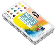 AQUAREL Pébéo 300035 Aquarelle fijne metalen doos, 12 halve daken, verschillende kleuren