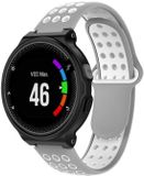 By Qubix - Siliconen sportbandje - Grijs + wit - Geschikt voor Garmin Approach S20