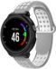 By Qubix - Siliconen sportbandje - Grijs + wit - Geschikt voor Garmin Approach S20
