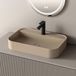 EMKE Wastafel badkamer, vierkant, 60,3 x 40,1 x 11 cm, mat lichtbeige