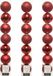 Decoris 21x boules de Noël en plastique rouge - 8 cm - brillant mat pailleté - incassable - mix - décoration de Noël