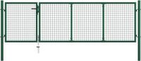 vidaXL Tuinpoort staal 350x100 cm groen