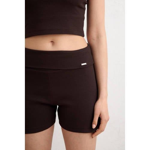 Aim'n sportshort Ease Ribbed donkerbruin