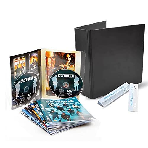 3L Fr 10266 DVD-mappen, dubbel, transparant, 50 stuks - ordners zwart 2 stuks - plakband geperforeerd 50 stuks