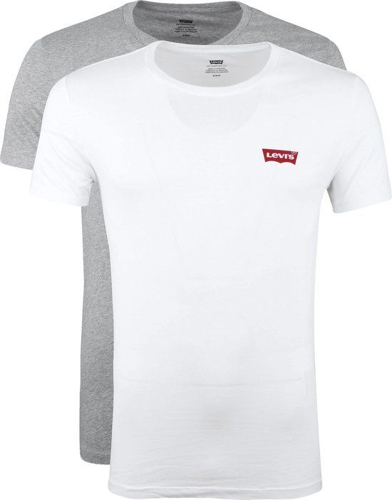 Levi's 2-Pack Crewneck T-shirt - Men - Size L - White/Grey