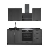 Vicco Eenpersoonskeuken Fame-Line, Donkergrijs/Antraciet, 190 cm
