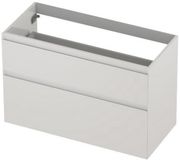 INK - Onderkast 2 Laden Greeploos Gelakt 45gr A-symmetrisch - 1000x450x650 Mm - Hoogglans Wit