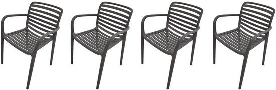 Garden Impressions Nantes tuinstoelen set van 4 – antraciet