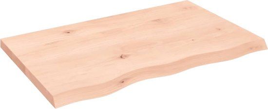 vidaXL Wandschap - 80x50x(2-4) cm - onbehandeld - massief eikenhout