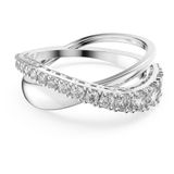 Swarovski Twist ring, Ronde slijpvorm, Wit, Rodium toplaag