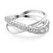 Swarovski Twist ring, Ronde slijpvorm, Wit, Rodium toplaag