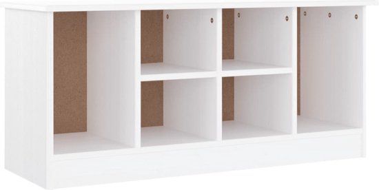 vidaXL Schoenenbankje ALTA 100x35x45 cm massief grenenhout wit