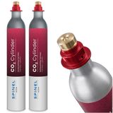 SpinelSoda - Cartouches de CO2 « Quick Change » de rechange pour machine à gazéifier l'eau, kit rempli, 2 pièces
