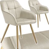 tectake® Eetkamerstoelen Marilyn - Set van 2 - Creme