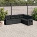 Maison Exclusive - Ensemble de jardin d'extérieur, 6 pièces, avec coussins, noir, en polyrotin