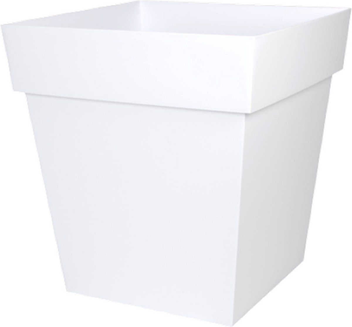 EDA Bloempot Toscane vierkant kunststof wit 32x32x32cm - 22 liter