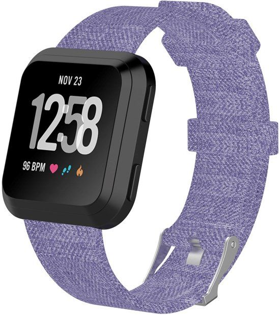 KELERINO. Denim bandje voor Fitbit Versa - Paars