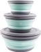 Unyqoos Bol pliable avec couvercle, 3 pièces, Bleu