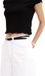 Tom Tailor Denim TTPAULA Small Leather Belt with Rounded Buckle - Size 85 - Black Uni
