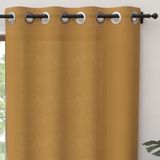 Soleil d'ocre, Ringgordijn van puur katoen, 135 x 300 cm, Panama, mosterdkleur