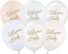 PartyDeco Latex ballonnen 'Welcome Baby' - mix pastelkleuren blauw/ wit - 6 stuks